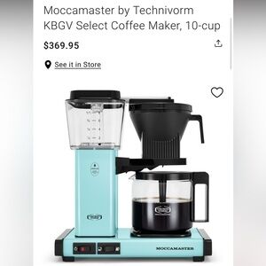 🎸Moccamaster by Technivorm🎸🔥NWT🔥KBGV Select Coffee Maker, 10-cup